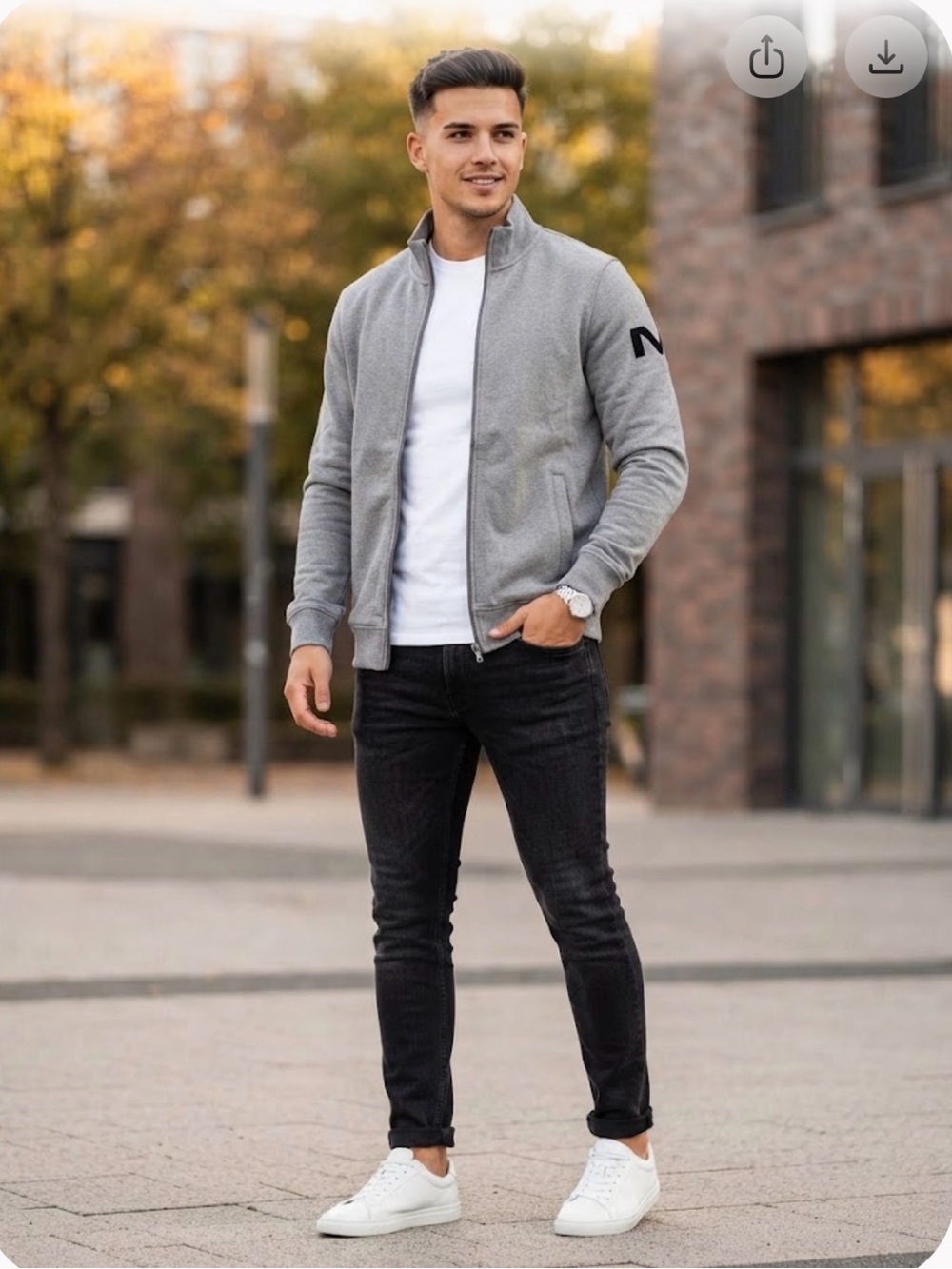 Michael Kors Light Gray Full-Zip Shirt Jacket